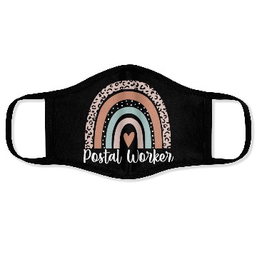 Discover Postal Worker Rainbow Leopard Funny Postal Worker Face Masks