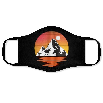 Discover Retro Vintage Sunset Mountains Nature Face Masks