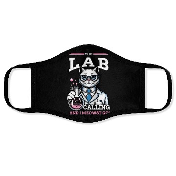 Discover Girls Lab Calling Science Funny Lab Cat Laboratory Face Masks