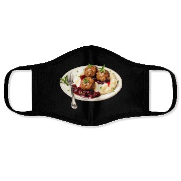 Discover Swedish Meatballs Served With Mashed Potatoes and Face Masks