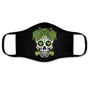 Discover St Patrick's Day Dia De Los Muertos Shamrock Face Masks