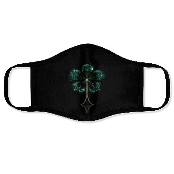 Discover St Patricks Day Shamrock Geometric Clover Face Masks