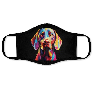 Discover Watercolor Colorful Vizsla Face Masks