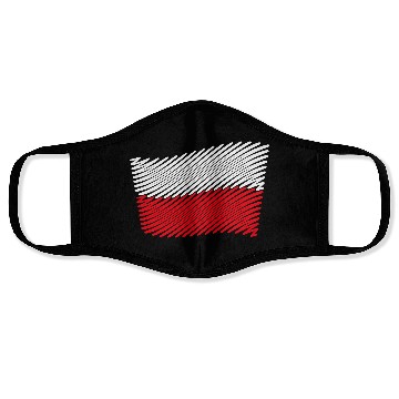 Discover Poland Flag Scribble (White - Red) Face Masks