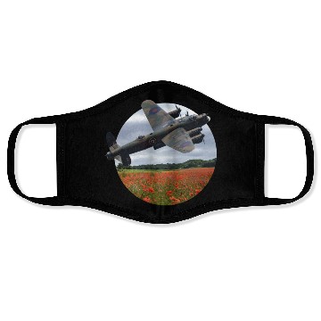 Discover Avro Lancaster Bomber Over A Poppy Face Masks