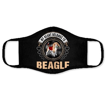 Discover My Heart Belongs To Beagle Dog Face Masks