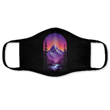 Discover Violet Dawn The Mountains Majesty Face Masks