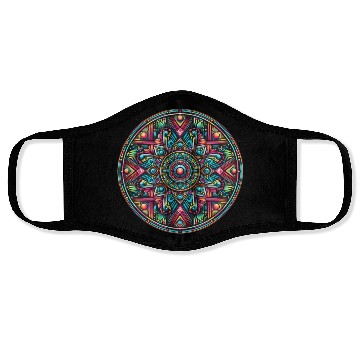 Discover psychedelic mandala Face Masks
