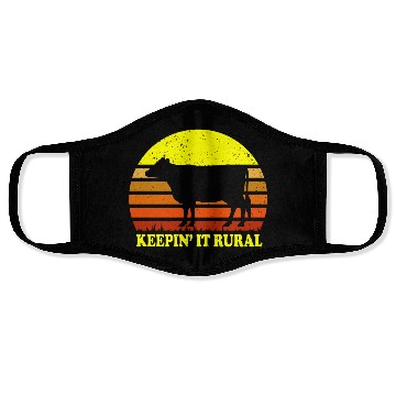Discover Keepin' It Rural Cow Farming Face Masks