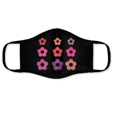 Discover Large and small pink multi-colored flowers Face Masks