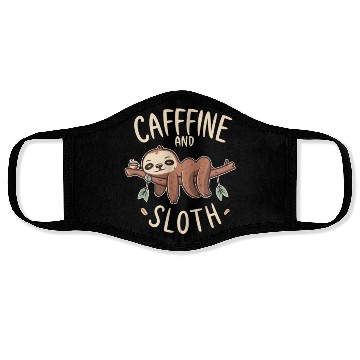Discover CAFFEINE SLOTH Face Masks