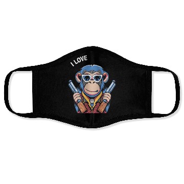 Discover MONKEY SAYING I LOVE Face Masks