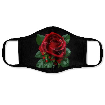 Discover Red Rose flower design Face Masks