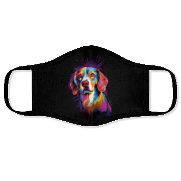 Discover Watercolor Colorful Beagle Face Masks