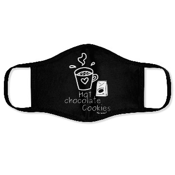 Discover Hot chocolate cookies Yardside font logo white Face Masks