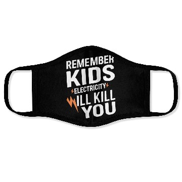 Discover Remember Kids Safety Funny Electrician Caution Face Masks
