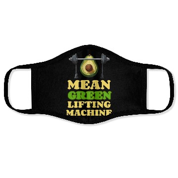 Discover Mean Green Lifting Machine Avocado Gym Face Masks