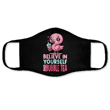 Discover Kawaii Flamingo Bubble Tea Believe In Yourself Face Masks