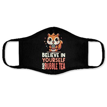 Discover Kawaii Squirrel Bubble Tea Believe In Yourself Face Masks