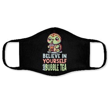 Discover Kawaii Turtle Bubble Tea Believe In Yourself Face Masks