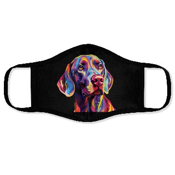 Discover Watercolor Colorful Weimaraner Face Masks
