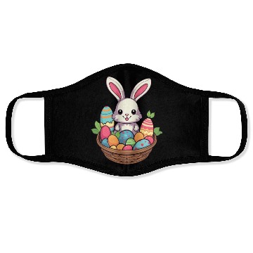 Discover Easter Bunny Rabbit Easter Day Egg Basket Face Masks