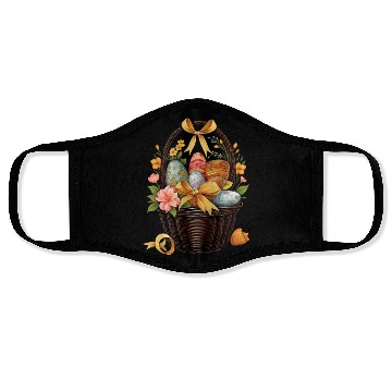 Discover Easter Day Easter Basket Colorful Eggs Flowers Face Masks