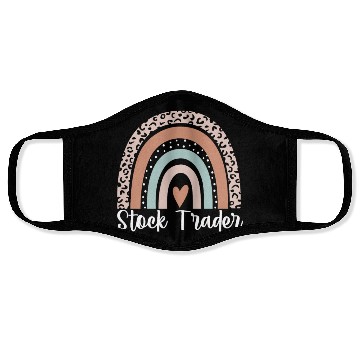 Discover Stock Trader Rainbow Leopard Funny Stock Trader Face Masks