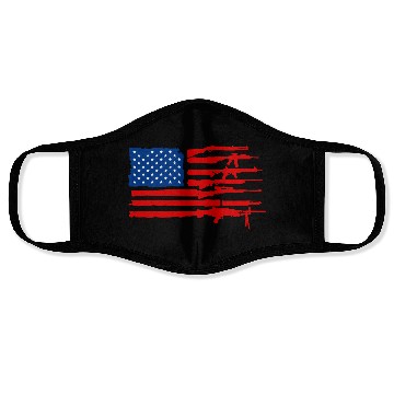 Discover Gun Rifles American Flag Face Masks