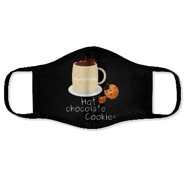 Discover Drink Hot chocolate cookies Yardside font logo Face Masks