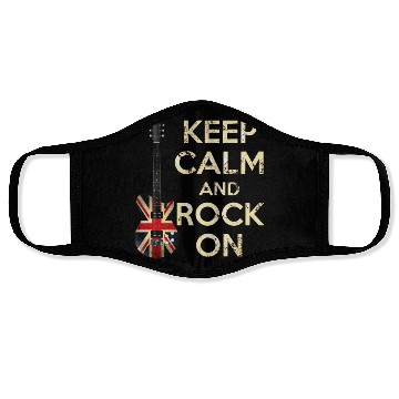 Discover Keep Calm and Rock On Union Jack Guitar Face Masks