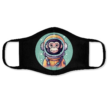 Discover Monkey Ape Astronaut Illustration Face Masks
