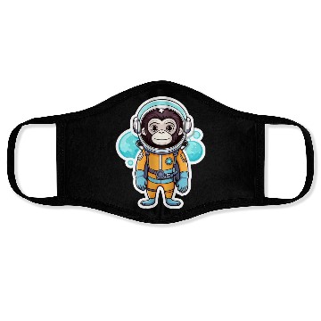 Discover Monkey Ape Astronaut Illustration Face Masks