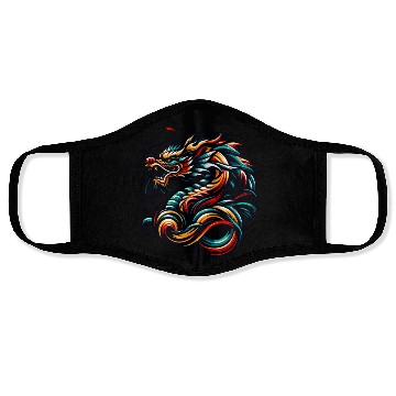 Discover Colorful Chinese Dragon Artwork and Tribal Design Face Masks