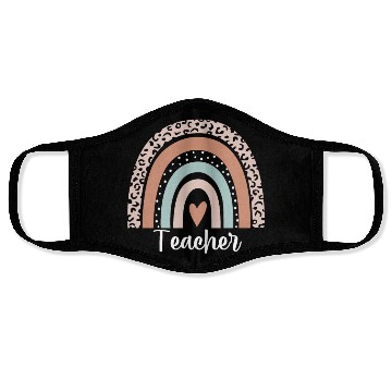 Discover Teacher Rainbow Leopard Funny Teacher Appreciation Face Masks