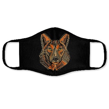 Discover German Shepherd Funny Dog Street Art Comic Pet Face Masks