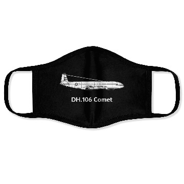 Discover DH 106 Havilland Comet Aircraft line Face Masks