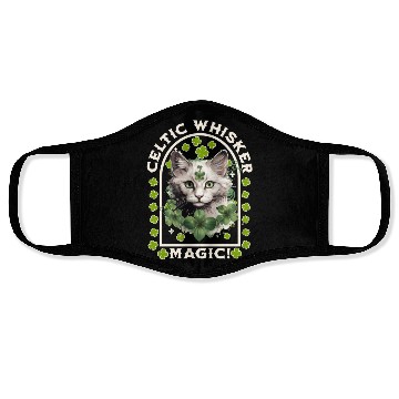 Discover CELTIC WHISKER MAGIC Feline Kitty Design Face Masks