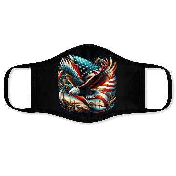Discover Majestic Eagle & American Flag Face Masks Embrace
