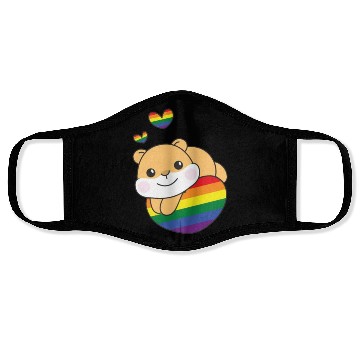Discover Rainbow Flag Pride Lgbtq Cute Hamster Love Face Masks