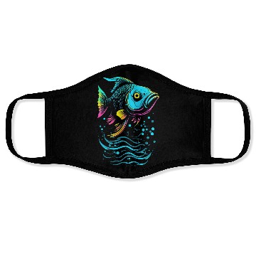 Discover Fish Vector Art Neon Glow Face Masks
