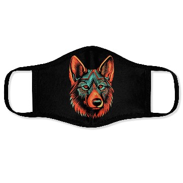 Discover German Shepherd Funny Dog Street Art Comic Pet Face Masks