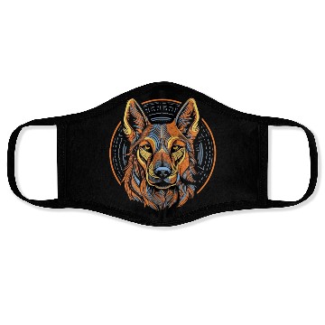 Discover German Shepherd Funny Dog Street Art Comic Pet Face Masks