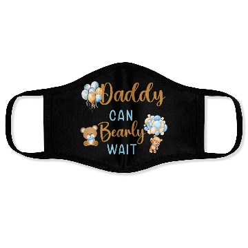 Discover Daddy Can Bearly Wait Baby Shower Face Masks
