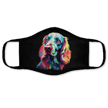Discover Watercolor Colorful English Setter Face Masks