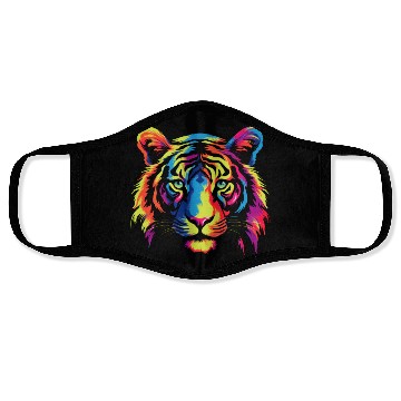 Discover Colorful Modern Rainbow Tiger Face Masks