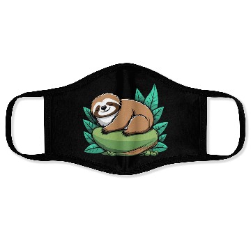 Discover Sleeping Sloth Illustration Face Masks