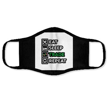 Discover Bitcoin Eats Sleep Trade and Repeat Criptocurrency Face Masks