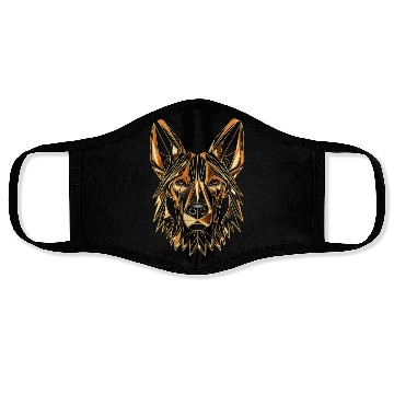Discover German Shepherd Funny Dog Street Art Comic Pet Face Masks