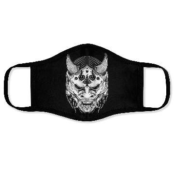 Discover Japanese Devil Skull Mask Art Face Masks